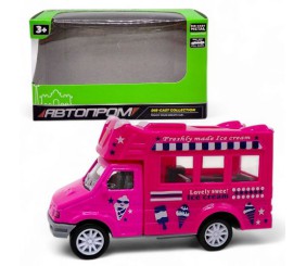 МАШИНА АВТОПРОМ (металева кабіна) ФУРГОН З МОРОЗИВОМ (РОЖЕВИЙ)