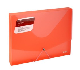 Папка на гумках об'ємна, А4, прозора червона