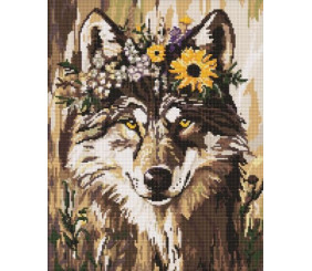 Алмазна мозаїка "Гарна вовчиця" 40х50 см