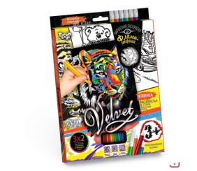 Набір креативної творчості "Оксамитова розфарбування фломастерами VELVET"
