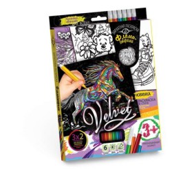 Набір креативної творчості "Оксамитова розфарбування фломастерами VELVET"