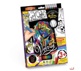 Набір креативної творчості "Оксамитова розфарбування фломастерами VELVET"