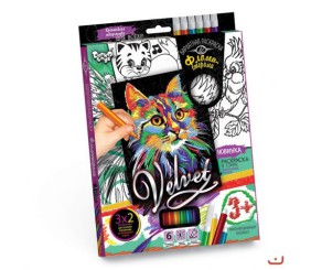 Набір креативної творчості "Оксамитова розфарбування фломастерами VELVET"