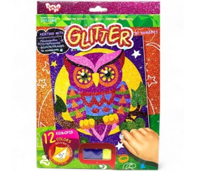 Розфарбування глітером за номерами "Сова"