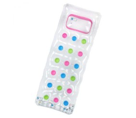 Надувний матрац з підголовником (рожевий)