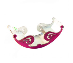 Гойдалка-човник дерев'яна (біло-рожева)