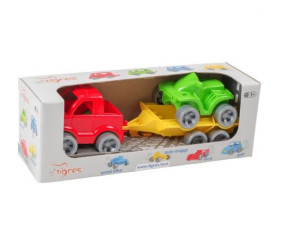 Набір машинок (пікап, квадроцикл і причіп)